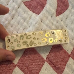 Coach Cream and Gold Patterned Hair Clip